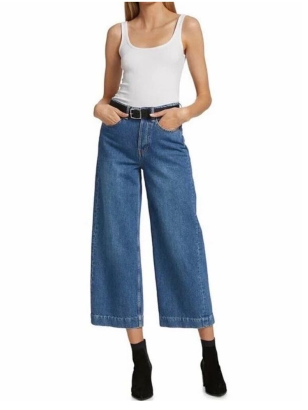 Rag & Bone Maya High Rise Crop Flare Jean Size 28 Rye Harbor Wash